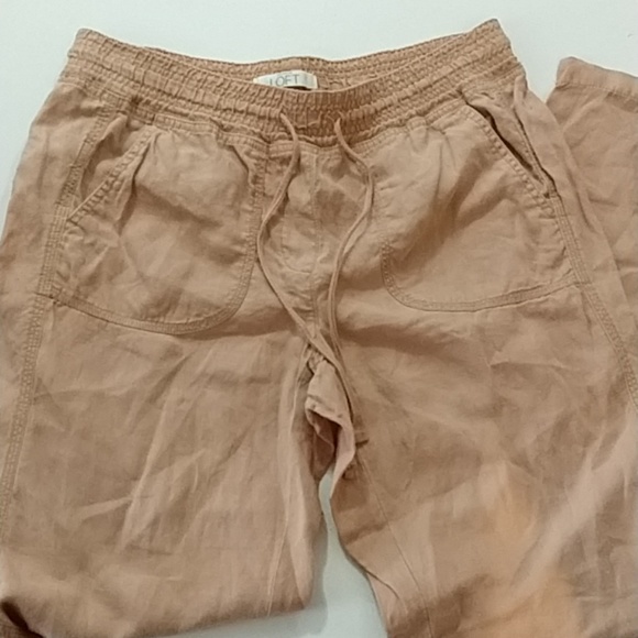 LOFT Pants - Ann Taylor Loft 100% linen rose colored pants 195